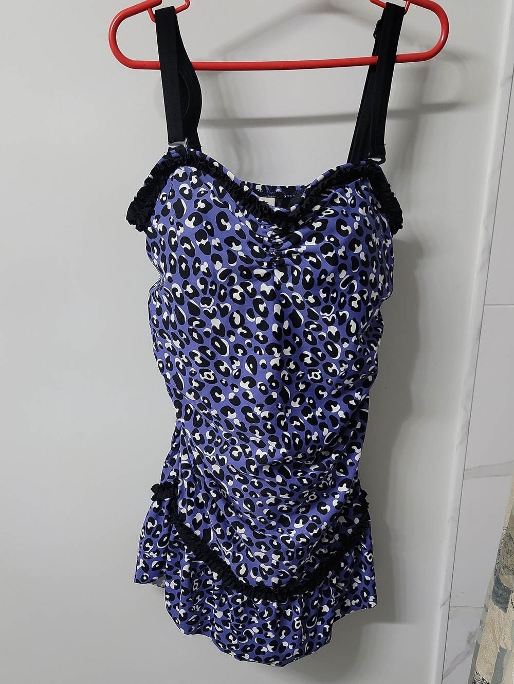 Jessica Purple Leopard Print Swim One-Piece with Black Accents